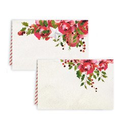 Gemütliche, rosige Weihnachtstischkarten - P13