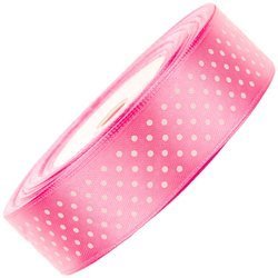 Gepunktetes Satinband 25mm 25m - 18 rosa