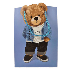 Geschenktüte blau mit Teddybär