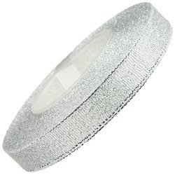 Glitzerband 12mm silber