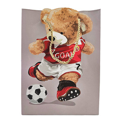 Graue Geschenktüte mit Teddybär