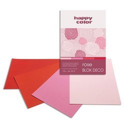 HAPPY COLOR Block A4 20 Blättern Bastelpapier Craft Papier Tonpapier 170g, rot rosa
