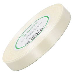 Helles cremefarbenes Satinband 12mm - 32mb