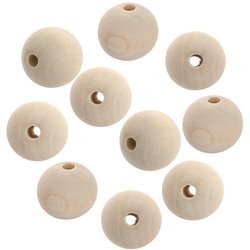 Holzperlen für Perlen, 2,5 cm Perle - 10 Stk