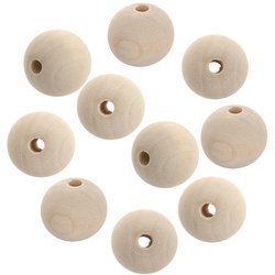 Holzperlen für Perlen, Perle 2cm - 10pcs