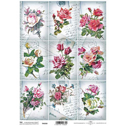 ITD COLLECTION 21x29cm A4 einseitig Scrapbooking Craft Papier 250g, TAG0050 Blumen, Rosen