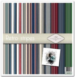 ITD COLLECTION Setz 11Stk 30x30cm Scrapbooking Papier - Retro Stripes