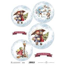 ITD Etikettenset SCRAPBOOKING, Kugeltrenner, Kinder, Weihnachten - TAG104