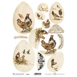 ITD Etikettenset SCRAPBOOKING - TAG-125 Ostern Hühner und Hähne