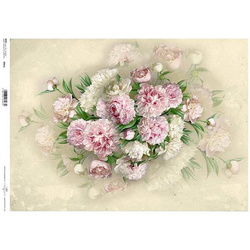 ITD Reispapier Decoupage Bastelpapier, A3 061L, Blumen, Pfingstrosen