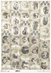 ITD Reispapier Decoupage Bastelpapier A3 0979L vintage, Adventskalender