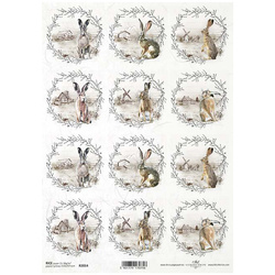 ITD Reispapier Decoupage Bastelpapier, R1318 Vögel auf einem Rosenzweig
