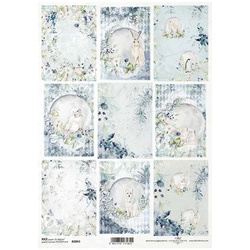 ITD Reispapier Decoupage Bastelpapier R2043 Arktische Tiere, Eisbär, Pinguin, weißer Fuchs