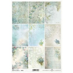 ITD Reispapier Decoupage Bastelpapier R2052 Blumenpost Serie - Vergissmeinnicht, Blumenpost