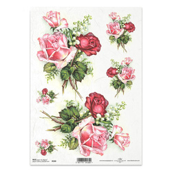 ITD Reispapier Decoupage Bastelpapier Serviettentechnik-ITD-R0330 Rosen