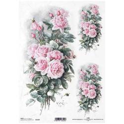 ITD Reispapier Decoupage Bastelpapier Serviettentechnik-R1209 / Rosen