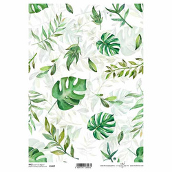 ITD Reispapier Decoupage Bastelpapier Serviettentechnik-R1417 monstera Blätter