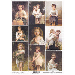 ITD Reispapier Decoupage Bastelpapier Serviettentechnik-R1889 Porträts von Mädchen