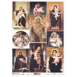 ITD Reispapier Decoupage Bastelpapier Serviettentechnik-R1890 Bildnisse der Jungfrau Maria