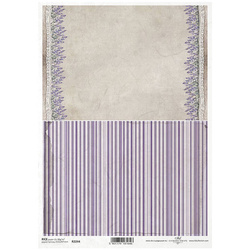 ITD Reispapier Decoupage Bastelpapier Serviettentechnik-R2244 gestreift, lavendel