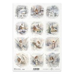 ITD Reispapier Decoupage Bastelpapier Serviettentechnik-R2429 Engelskirche Winter