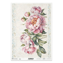 ITD Reispapier Decoupage Bastelpapier Serviettentechnik-R2456 Pfingstrosen