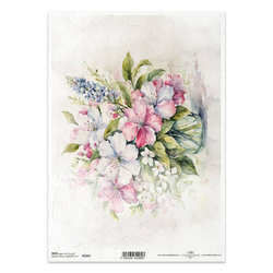 ITD Reispapier Decoupage Bastelpapier Serviettentechnik-R2457 Blumenstrauß in einer Vase