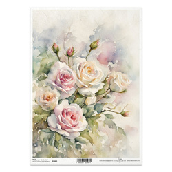 ITD Reispapier Decoupage Bastelpapier Serviettentechnik-R2465 Rosen