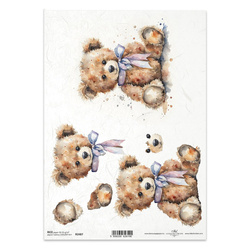 ITD Reispapier Decoupage Bastelpapier Serviettentechnik-R2487 Teddybär, 3D-Effekt