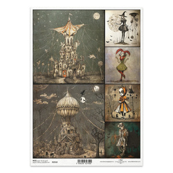 ITD Reispapier Decoupage Bastelpapier Serviettentechnik-R2510 Mysteriöses Schloss Geisterfiguren