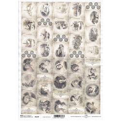 ITD Reispapier Decoupage Bastelpapier Serviettentechnik, vintage, Adventskalender R2139