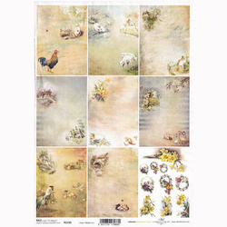 ITD Reispapier Decoupage Bastelpapier Softpapier Serviettentechnik, Blumen, Blick aufs Land R2192