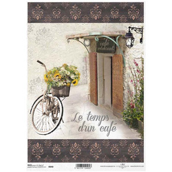 ITD Reispapier Decoupage Bastelpapier Softpapier Serviettentechnik, Fahrrad R840