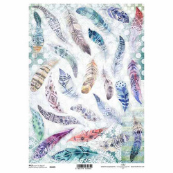 ITD Reispapier Decoupage Bastelpapier Softpapier Serviettentechnik, Gefieder R1415