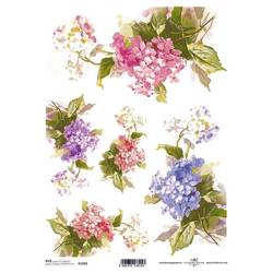 ITD Reispapier Decoupage Bastelpapier Softpapier Serviettentechnik, Hortensie R1203