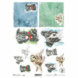 ITD Reispapier Decoupage Bastelpapier Softpapier Serviettentechnik, Hund R1563