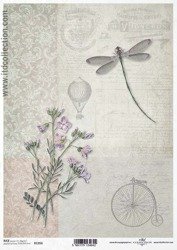 ITD Reispapier Decoupage Bastelpapier Softpapier Serviettentechnik, Libelle R1266