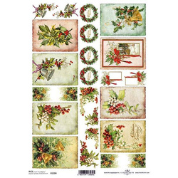 ITD Reispapier Decoupage Bastelpapier Softpapier Serviettentechnik, Stechpalme R1284