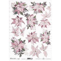 ITD Reispapier Decoupage Bastelpapier Softpapier Serviettentechnik, Weihnachtsstern R2134