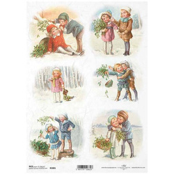 ITD Reispapier Decoupage Bastelpapier Softpapier, Weihnachten Kinder R1001