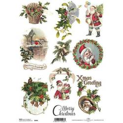 ITD Reispapier Decoupage Bastelpapier Softpapier, Weihnachten Nikolaus R0444