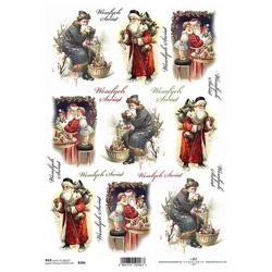 ITD Reispapier Decoupage Bastelpapier, Weihnachtsmann und Väterchen Frost R0206