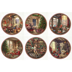 ITD Reispapier Decoupage SET Bastelpapier, rahmen vintage zeichen winter RSM060