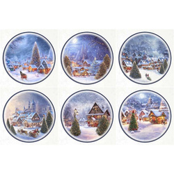 ITD Reispapier Decoupage SET Bastelpapier, rahmen vintage zeichen winter RSM060