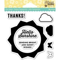 JELLIBEAN SOUP Transparent Stempel Motivstempel - Sunshine - Sonne Wolken Schmetterlinge