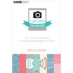 KAISERCRAFT Doppelseitiger Karten 30 Stk. 10x15 cm Journal Cards, Hello Baby