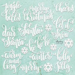 Kartonelemente - Weihnachtsworte (ENGLISCH) 22 Stück