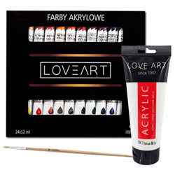 LOVEART Acrylfarben 24x12ML Acrylset Farben Farbenset Künstlerfarbe Malfarben