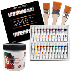 LOVEART Acrylfarben 24x12ML Acrylset Farben Farbenset Künstlerfarbe Malfarben