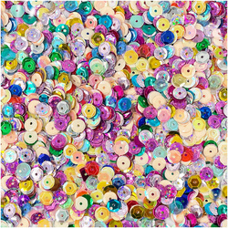 LOVEART SEQUINS für Handwerk Runde Lose Pailletten 6mm/15g, mehrfarbig